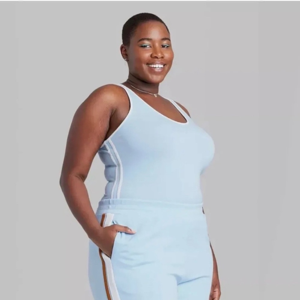 Wild Fable Light Blue Tank Bodysuit